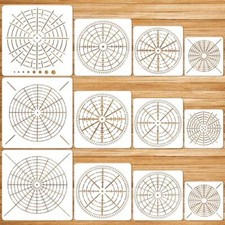 12 Pcs Mandala Painting Stencils Set,Reusable Bullseye Dot Stencil Template
