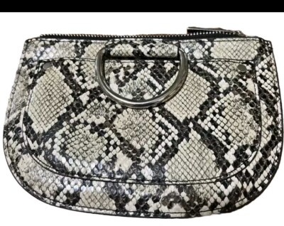 Zara Snake Cream Black Print  Wallet Card Holder Purse Mob Wife Small Bag