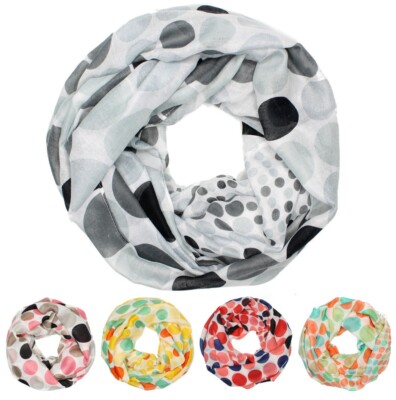 Bunter Loopschal Schal Gepunktet für Damen Schlauchschal in Polka Dots