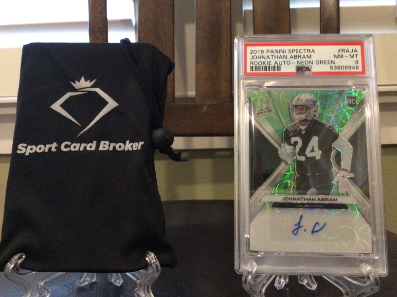 Johnathan Abram Panini Spectra Rookie Autographs #RAJA Neon Green