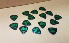 Lot of 15 Pickboy Black w/Green foil Harley motorcycle Bike Guitar Picks 0.75mm