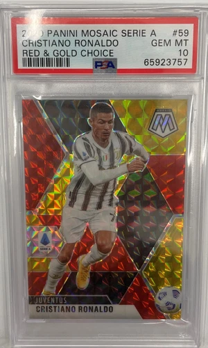 2020-21 Mosaic Serie A Tmall Asia Choice Red Gold CRISTIANO RONALDO 67/88 psa 10