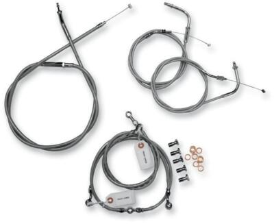 Baron Stainless Cable and Line Kit 15-17'' Bars 98-17 Yamaha 650 V-Star Custom