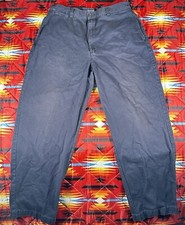 Vintage Polo Ralph Lauren Pants Mens 36x32 Military Navy Blue Chino Fits 32x31