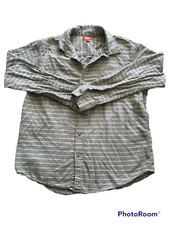 arizona mens grey long sleeve button down shirt size large