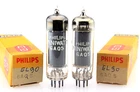 MATCHED PAIR PHILIPS MINIWATT EL90 6AQ5 NOS VACUUM TUBES - SMOOTH PLATE