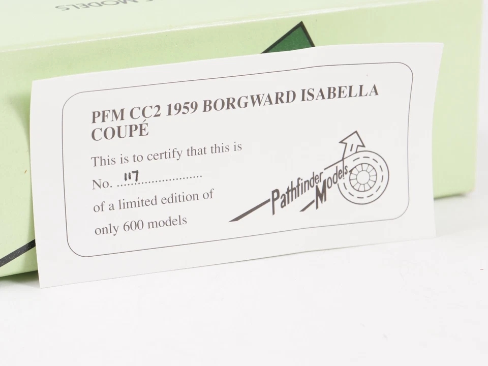 Pathfinder GB N. Pcm CC2 Borgward Bianco IN Metallo 1/43 Scatola N.117/600 Ex - Immagine 3 di 4