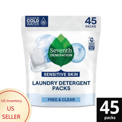 Seventh Generation Laundry Detergent Packs Free & Clear - 45ct/31.7oz
