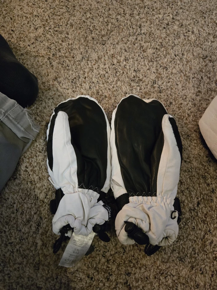 Juego de guantes y sombreros de invierno para mujer de 2 piezas a juego L-Xl blanco y negro Foto 2 de 4