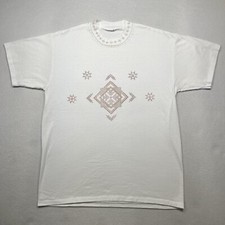 Aztec Native American Single Stitch T-Shirt 90s Vintage Tribal Pattern Overprint