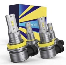 9005 9006 LED Headlights Kit Combo Bulbs 6500K High Low Beam Super White Bright