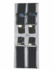 KAM KINGSIZE BRACES ADJUSTABLE TO 60" STRIPED BLACK, NAVY, GREY