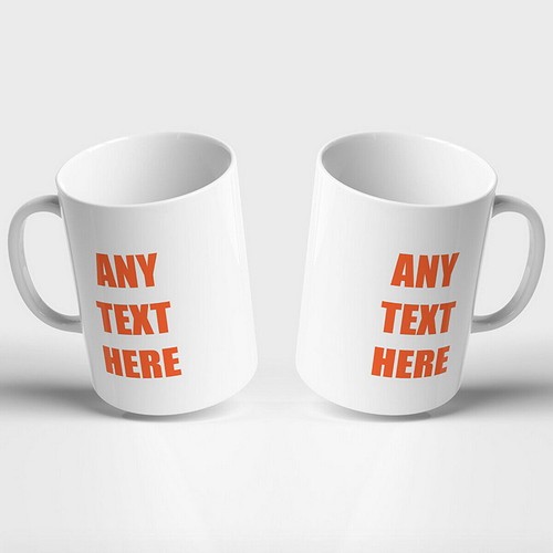 PERSONALISED TEXT MUG 9 Colours 2 Sizes cup coffee tea gift present birthday - Picture 9 of 19