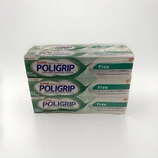 6X Poligrip Super Strong All Day Hold Denture Adhesive Cream Zinc Free 2.4oz