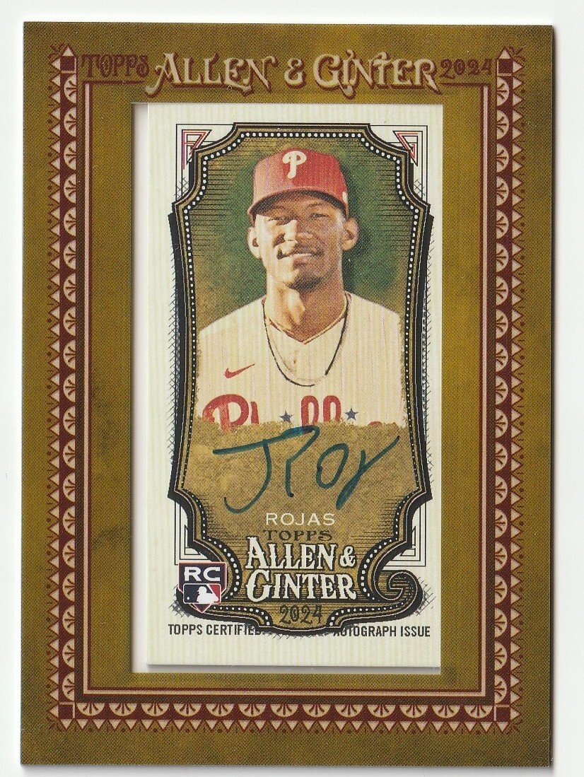 2024 Allen & Ginter Framed Autograph Johan Rojas Philadelphia Phillies RC MA-ROJ