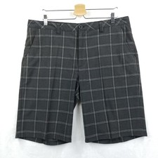 Travis Mathew Golf Shorts Men 38 Gray Check Performance Chino Stretch Pockets