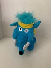 Fun Express Elephant Plush Stuffed Animal Bright Blue Yellow Workout 12 Inch