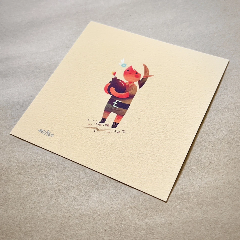 Olly Moss ENLACE LA LEYENDA DE ZELDA 5x5 Impresión NINTENDO Juego Lágrimas Reino Mondo Foto 2 de 4