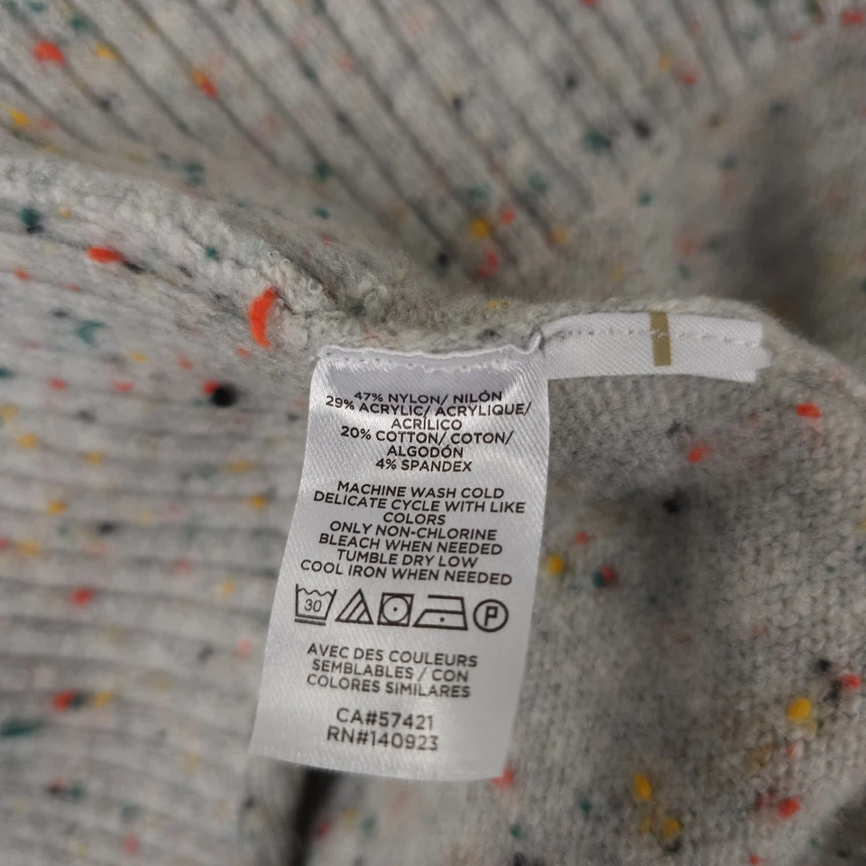 Suéter Ann Taylor LOFT Mujer Grande Gris Arco Iris Donegal Tejido Suave Túnica Cuello en V Foto 4 de 4