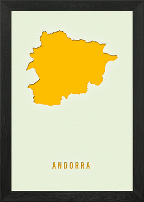 ANDORRA MAP Framed Wall Art Poster Canvas Print Picture