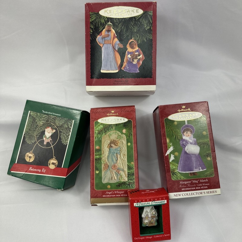 Vintage HallmarkKeepsake Christmas Ornament LotMixed Collection Angels,figurines