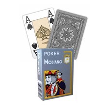 MODIANO Poker Cartes de Jeu Pont 4 Jumba Index Grand Gris Plastique Italien Neuf