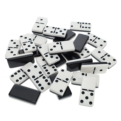 WE Games Double bicolore noir et blanc 6 dominos avec toupies - Taille club - Photo 5/11