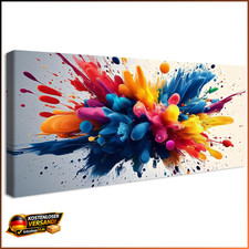 Leinwandbild Groß Bunte Farbspritzer Modern ...