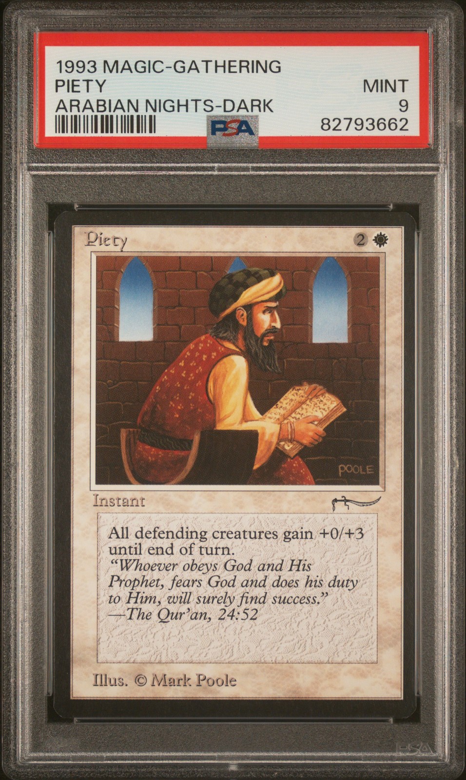 Piety (Dark) - Arabian Nights - MINT - PSA 9. POP 20. See MTG in Store.