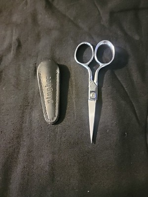 Gingher G-4 ~ 4'' Embroidery  Scissors  W. Leather Sheath  