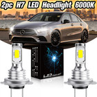 For Mercedes-Benz C Class W204 LED Headlight hi/Low Beam CANbus H7 Bulbs