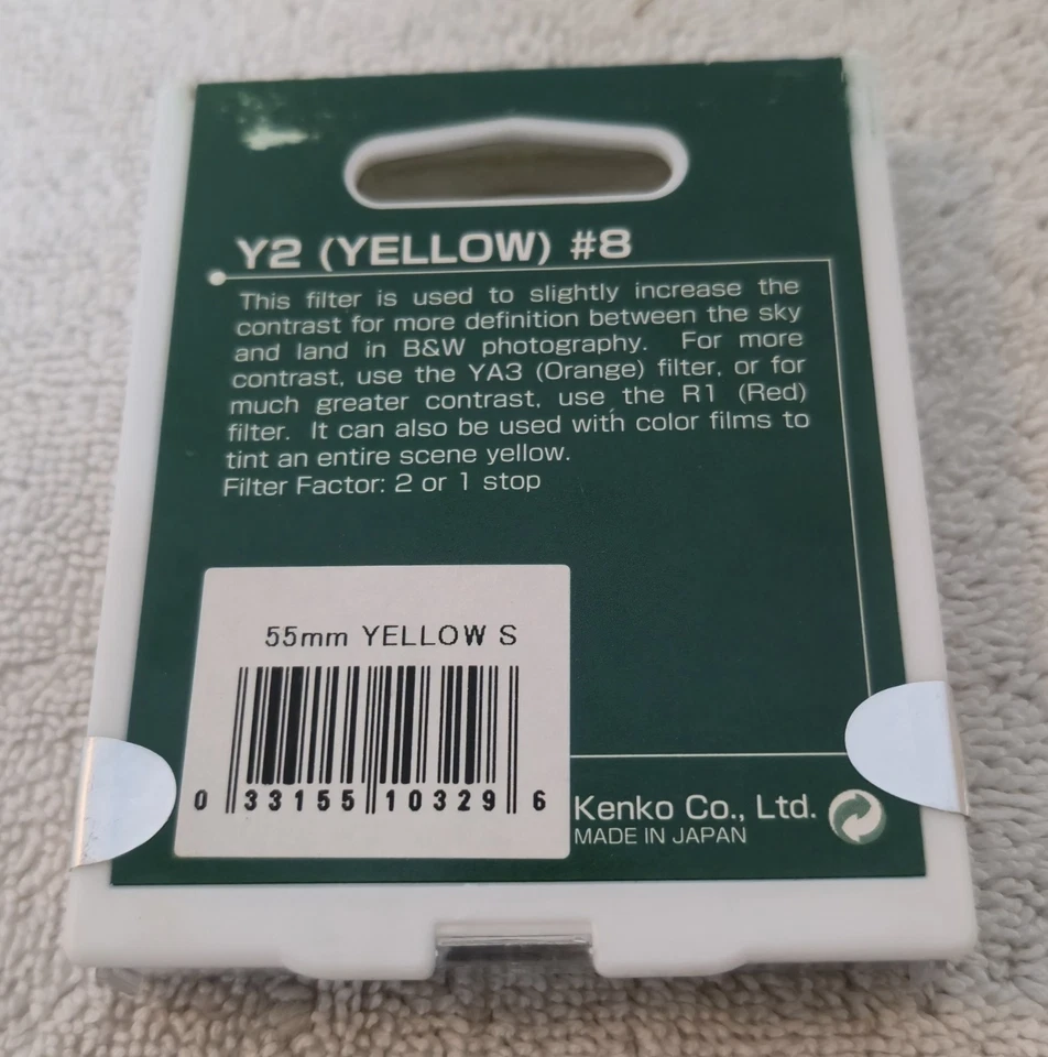 Sealed KENKO Yellow Y2 Filter 55mm Double Face Coated Made In Japan NEW - Image 2 of 4