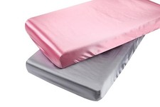Satin Fitted Crib Sheet Set 2 Pack Ultra Soft Silk 28x52 for Standard Crib an...