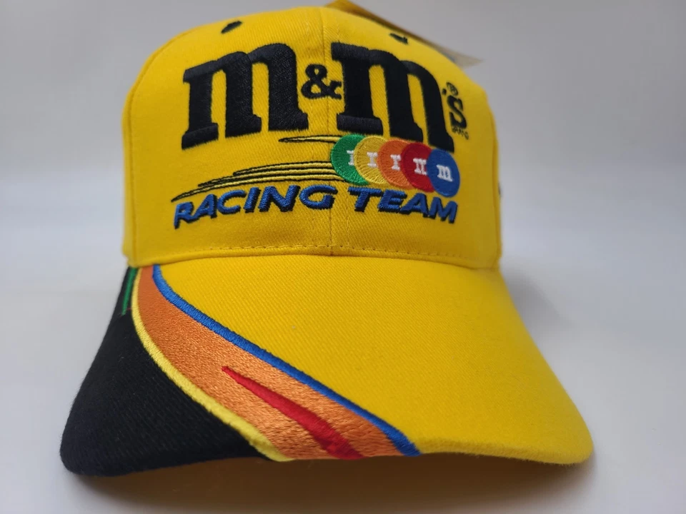 Vintage Ken Schrader #36 M&Ms Racing Team Adjustable Hat Cap Kenny NASCAR Yellow - Image 2 of 4