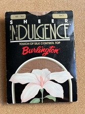 Women Pantyhose Size 2 Bare A05 80s Burlington Sheer Indulgence Control Top NEW