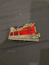 Vintage Red Train Locomotive Belt Buckle