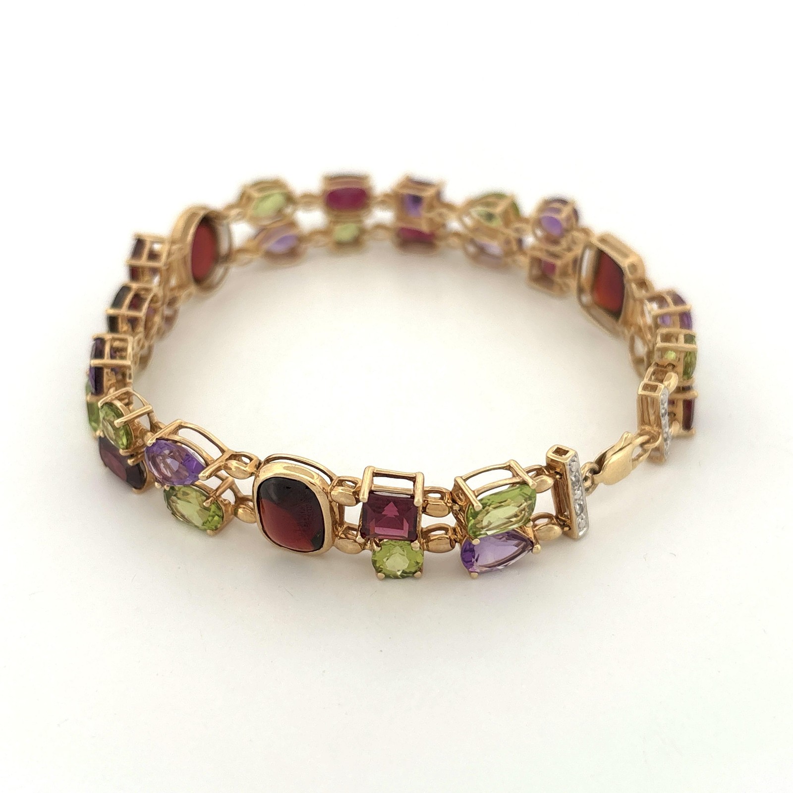 10K Multi-Gemstone Bracelet - image 2
