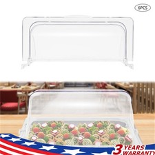 6 PACK Half Size Roll Top Chafing Dish Clear Plastic Pan Display Cover Chafer