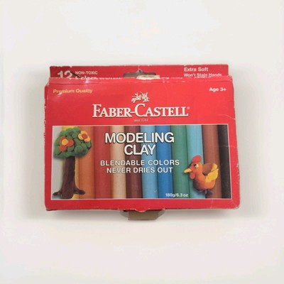 Faber Castell Vintage Modeling Clay NOS 12 Colors Blendable Extra Soft  Never...