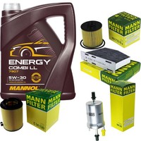Mann Inspektionspaket 5L Mannol Energy 5W-30 FüR VW Golf V 1.4 TSI Audi A3 Seat