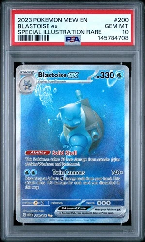 2023 POKEMON MEW EN-151 SPECIAL ILLUSTRATION RARE #200 BLASTOISE EX PSA 10