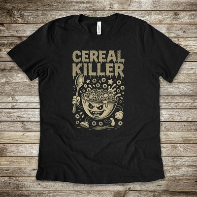 Cereal Killer Shirt, Funny Breakfast Tee, Food Pun Gift, Retro Humor Graphic Tee