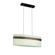 Philips Pendelleuchte Landhaus Braun patiniert 3 Flammig Glas Breite 63,5cm