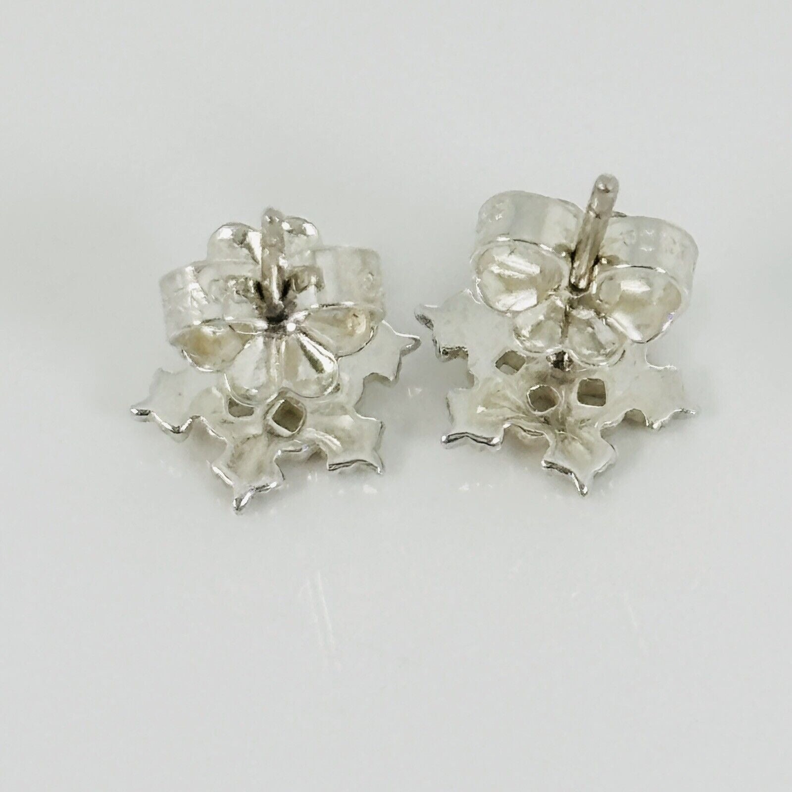RARE Tiffany Mini Snowflake Stud Earrings in Sterling Silver Holiday Snow image 4