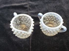 Fenton French Opalescent Hobnail Mini Sugar & Creamer Set