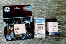 HP 65 Tri-Color Ink Cartridge Lot of 3 N9K01AN 2 Genuine  1 65XL Compatible