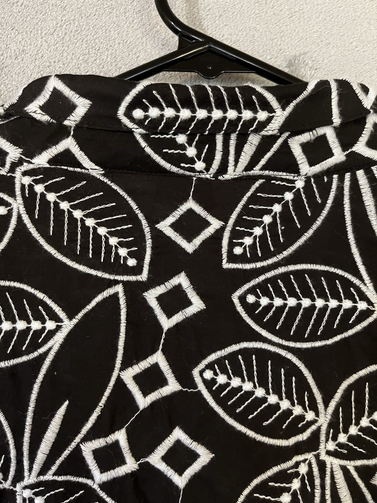 Multiples Button Up Shirt Jacket Black White Wome… - image 9