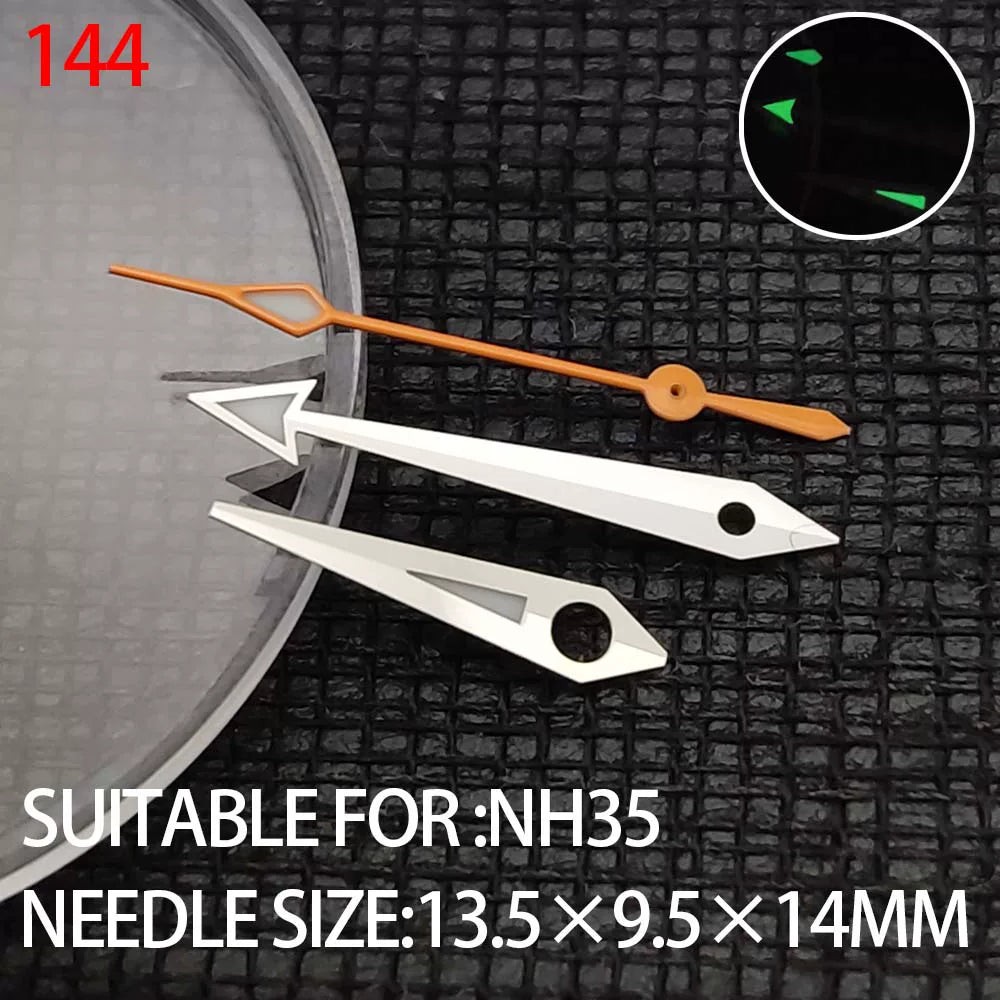 Orange Movement for Silver 14mm Hand Hand Fit Watch Trim Set Second NH36 NH35 - vintagewatches.pk