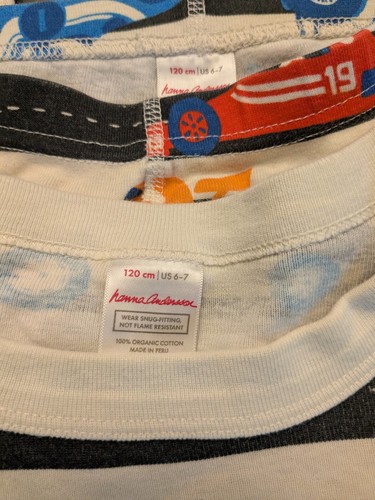 Lot 2 PR Boys Hanna Andersson PJs 120 CM (Size 6-7) Long TopPants RaceCar Animal - Picture 3 of 4