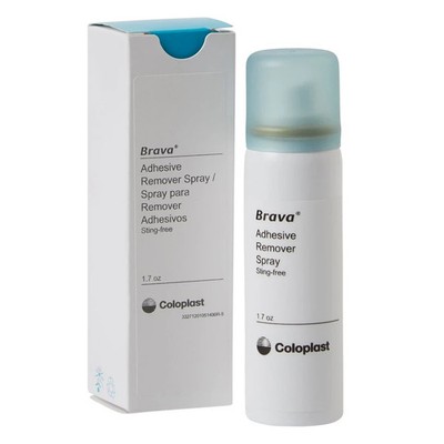 Lot of FIVE 1.7-oz Cans Coloplast #120105 Brava Spray Adhesive Remover